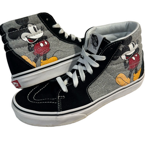 Vans Kids Mickey Mouse Disney Black Gray High-Top Sneakers Size 4